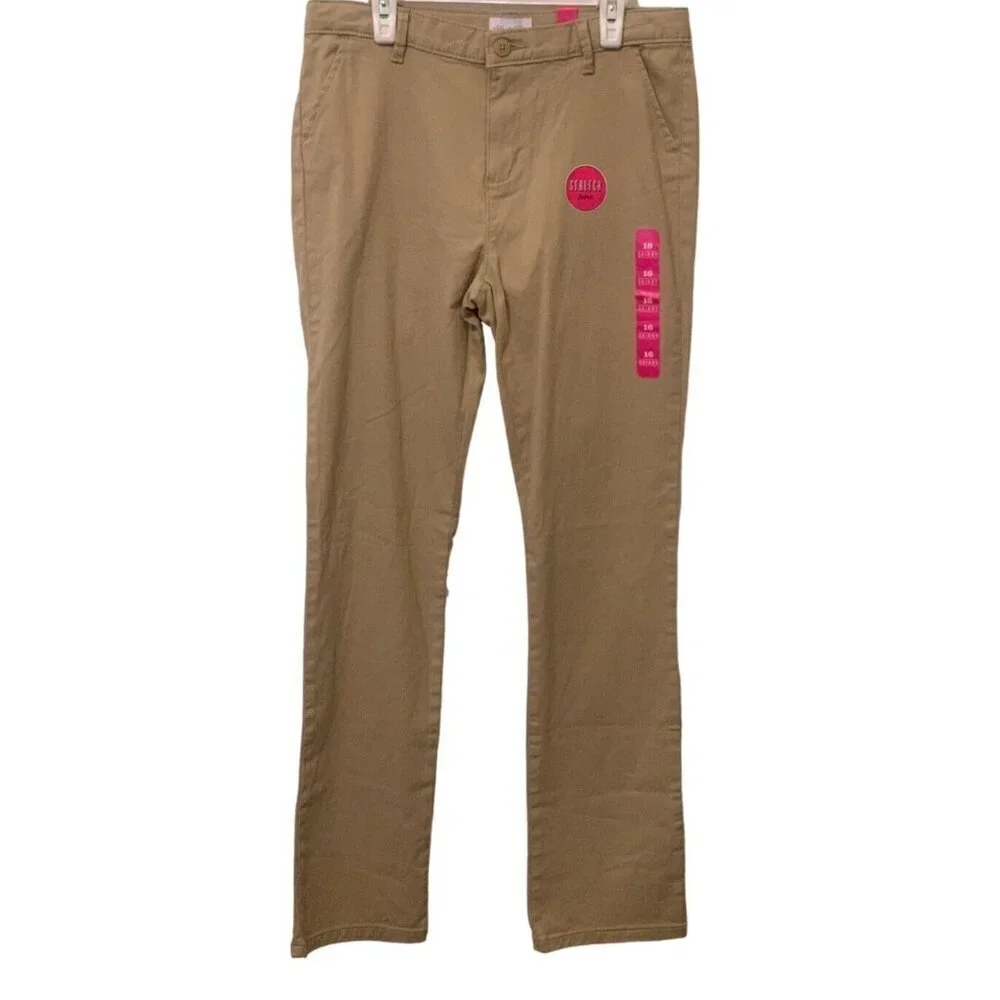 Childrens Place Girls Uniform Khakis Size 12 Skinny Adjustable Waist Stretch